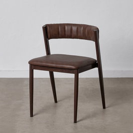 Silla Marrón Pu/Metal Salón 51 X 55 X 72 cm (Set de 2)