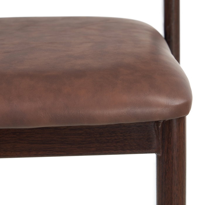 Silla Marrón Pu/Metal Salón 51 X 55 X 72 cm (Set de 2) Silla Marrón Pu/Metal Salón 51 X 55 X 72 cm (Set de 2)