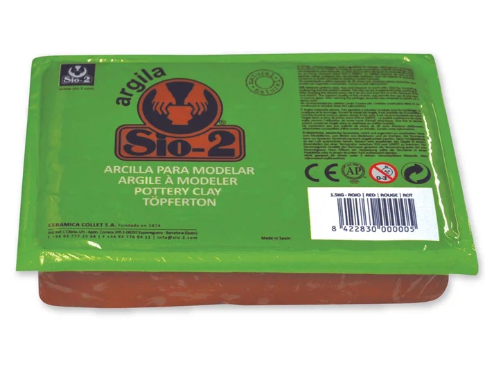 Sio-2 Arcilla Argila Rojo Secado Aire 1,5 kg