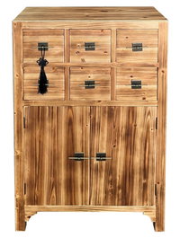 DKD Home Decor Cajonera Oriental Rojo Natural 63 x 101 x 27 cm