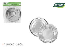 Algon Bandeja Plata Redonda Con Blonda 23 cm (48 Unidades)
