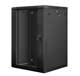 LANBERG Armario Rack 18U Bastidor de Pared Negro, Modelo WF01-6618-10B