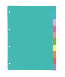 Separadores Oxford Cartulina Strongline A4 10 Pestañas 4 Taladros (10 Colores)
