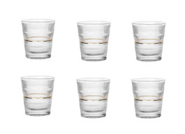 DKD Home Decor Set de 6 Vasos de Cristal Rayado 365ml