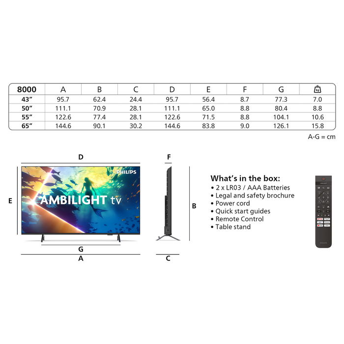 Philips 65PUS8500/12 TV 65" 4K QLED Ambilight Smart TV Negro