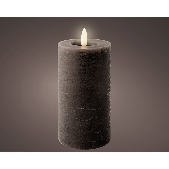 Lumineo Vela de cera led gris antracita superficie rústica Lumineo Vela de cera led gris antracita superficie rústica