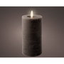 Lumineo Vela de cera led gris antracita superficie rústica