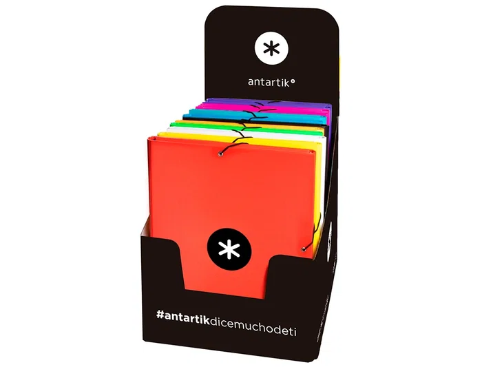 Antartik Carpeta de Gomas Tres Solapas Cartón Forrado A4 Colores Surtidos con Cierre de Gomas