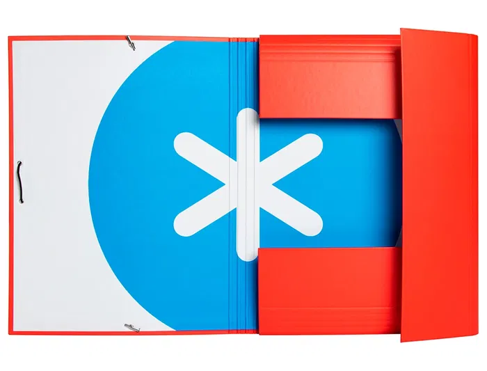 Antartik Carpeta de Gomas Tres Solapas Cartón Forrado A4 Colores Surtidos con Cierre de Gomas