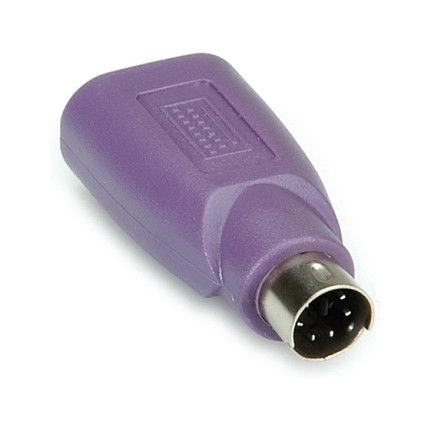 Value Adaptador PS/2 a USB, USB A Macho a PS/2 Hembra, Color Púrpura, Plástico, 12 * 20 * 30 mm Value Adaptador PS/2 a USB, USB A Macho a PS/2 Hembra, Color Púrpura, Plástico, 12 * 20 * 30 mm