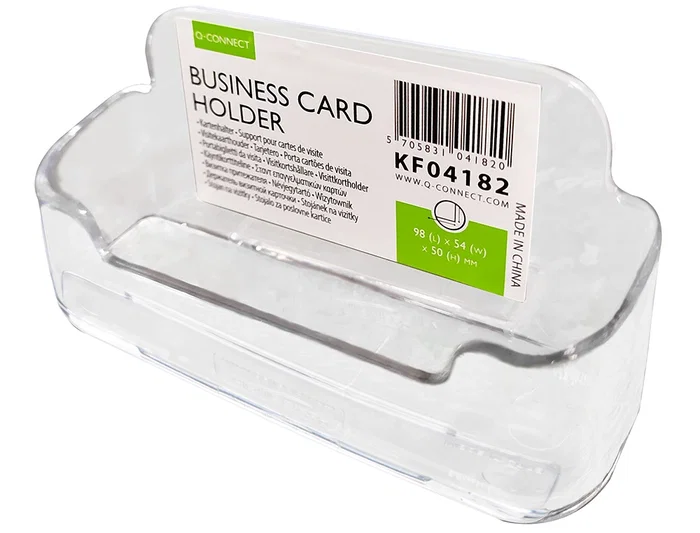 Q-connect Portatarjetas de visita metacrilato cristal capacidad 50-60 tarjetas medidas 110x70x31 mm