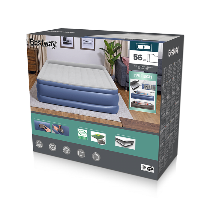 Bestway Cama Doble con Motor 203x193x56 cm Hinchable y Camping 67692