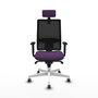 PIQUERAS Y CRESPO Silla de oficina Horna con mecanismo Sincro, Morado y Negro