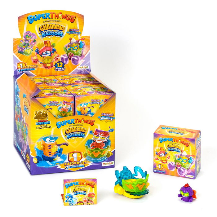 Magic Box Pst9D212In00Exp SuperThings Guardians Of Kazoom Vehículo: Panic Puncher, Hungry Hammer, Electric Tornado, Circle Gutter, Hyper Drill, Comet Kicker +3 años