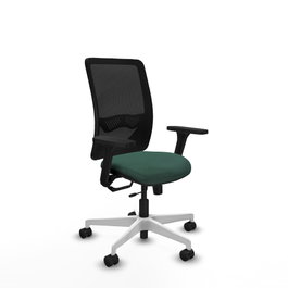 PIQUERAS Y CRESPO Silla de oficina Zulema con mecanismo Sincro/Traslack, Verde botella y Negro