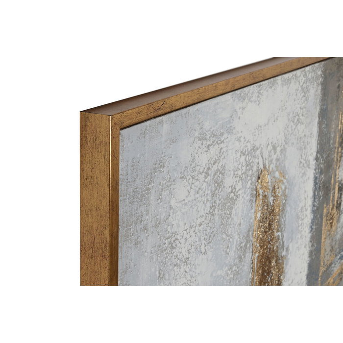DKD Home Decor Cuadro Moderno Abstracto Gris Dorado 4 x 131 x 131 cm