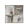 DKD Home Decor Cuadro Moderno Abstracto Gris Dorado 4 x 131 x 131 cm