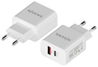 AISENS Cargador de Pared 20W con USB-C PD3.0 y USB-A QC3.0, Blanco