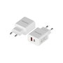 AISENS Cargador de Pared 20W con USB-C PD3.0 y USB-A QC3.0, Blanco