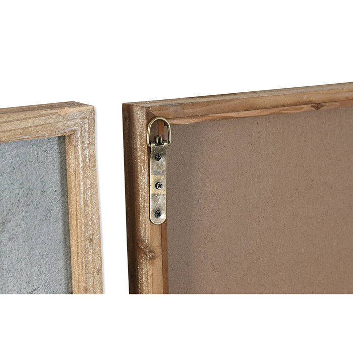 DKD Home Decor Set de 4 Cuadros Cerezo Azul en MDF y Abeto
