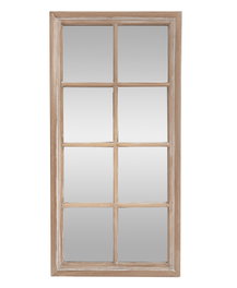 DKD Home Decor Espejo Ventana de Paulownia y Cristal Natural