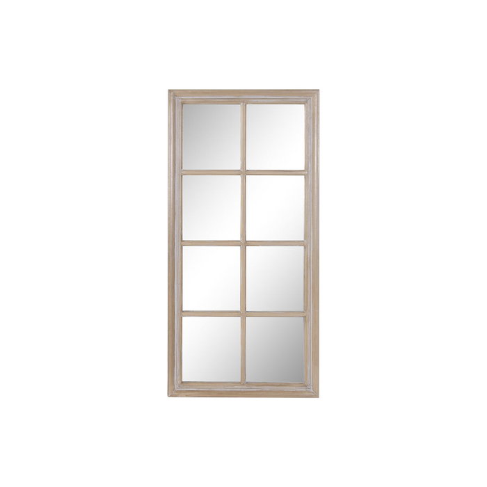 DKD Home Decor Espejo Ventana de Paulownia y Cristal Natural