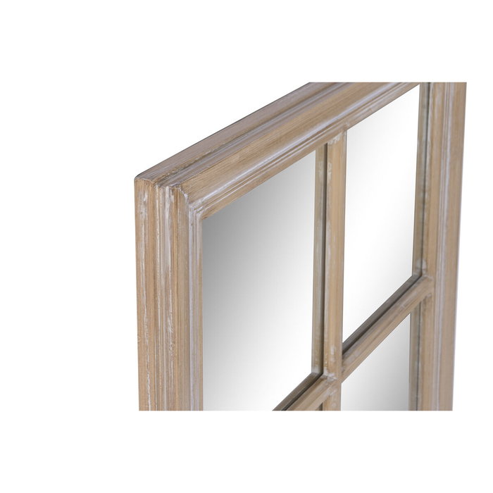 DKD Home Decor Espejo Ventana de Paulownia y Cristal Natural
