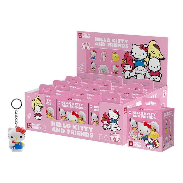 YuMe Toys Sanrio Llaveros Pocket Hero Hello Kitty and Friends Expositor (12)