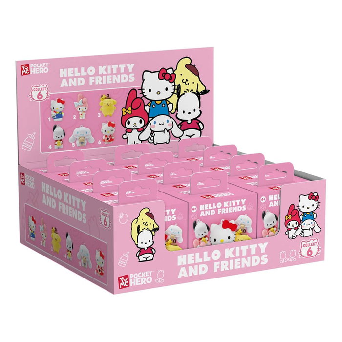 YuMe Toys Sanrio Llaveros Pocket Hero Hello Kitty and Friends Expositor (12)