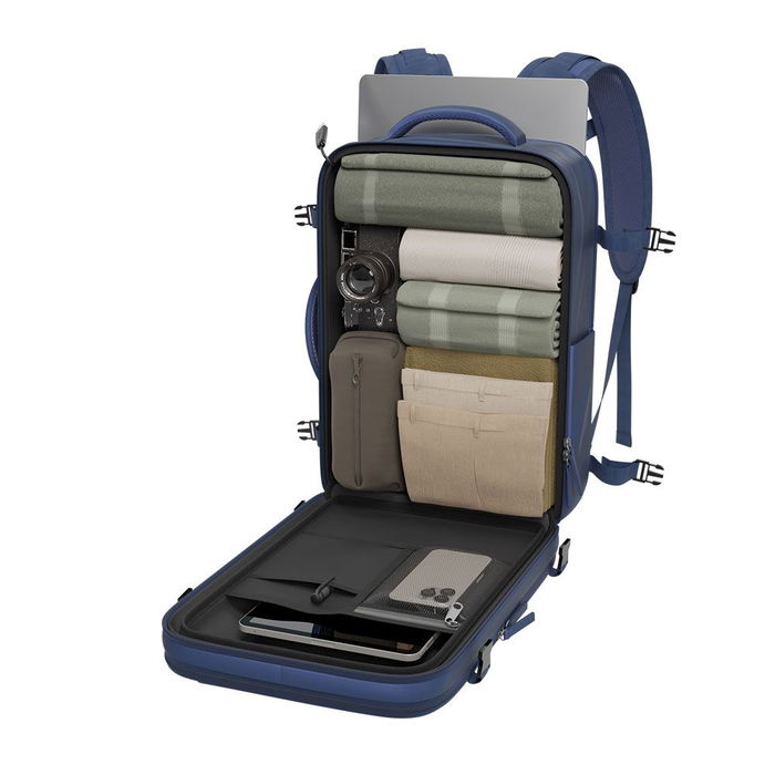 Numada Mochila Explorer Backpack B40 20L Azul Petróleo 40x25x20cm con Puerto USB y Bolsillos Múltiples, Ideal Cabina Avión, Poliester Impermeable