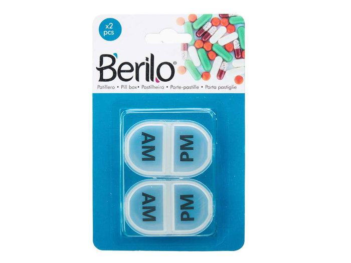 Berilo Set 2 Pastilleros Plástico AM y PM 9gr