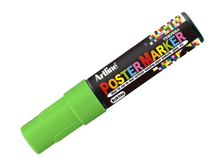 Artline Rotulador Poster Marker EPP-6-VER Fluorescent Punta Redonda 6 mm Color Verde Fluor para Cartelería