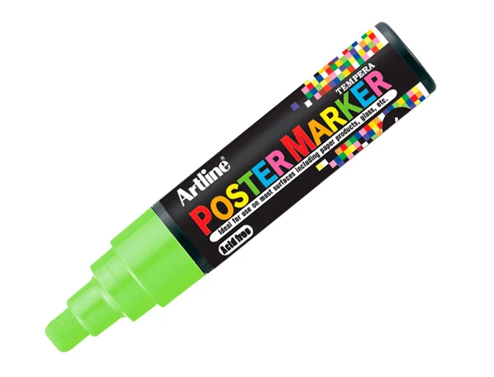 Artline Rotulador Poster Marker EPP-6-VER Fluorescent Punta Redonda 6 mm Color Verde Fluor para Cartelería