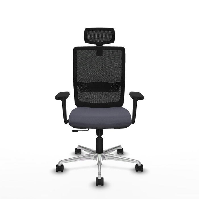 PIQUERAS Y CRESPO Silla de oficina Haches con mecanismo Sincro/Traslack, Gris oscuro y Negro