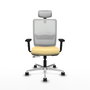 PIQUERAS Y CRESPO Silla de oficina Haches con mecanismo Sincro/Traslack, Crema y Blanco