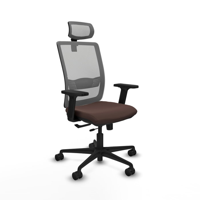 PIQUERAS Y CRESPO Silla de oficina Haches con mecanismo Sincro/Traslack Marrón y Gris PIQUERAS Y CRESPO Silla de oficina Haches con mecanismo Sincro/Traslack Marrón y Gris