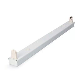 F-Line Regleta T8 para Tubo LED de 120 cm, Casquillo G13, Aluminio Blanco Electrificado a un Lado, Tubo no Incluido, 1223 x 34 x 16 mm
