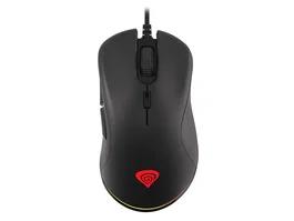 Genesis Krypton 200 Ratón Gaming Óptico para Mano Derecha, 6400 DPI, Iluminación RGB PRISMO, 6 Botones Programables, Silencioso, Cable USB 1.8 m, Negro