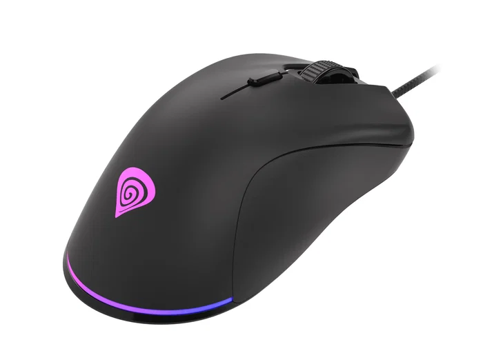 Genesis Krypton 200 Ratón Gaming Óptico para Mano Derecha, 6400 DPI, Iluminación RGB PRISMO, 6 Botones Programables, Silencioso, Cable USB 1.8 m, Negro
