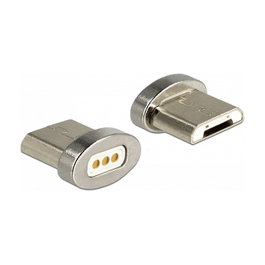 DeLOCK Adaptador Magnético USB Tipo Micro-B Macho, Plata