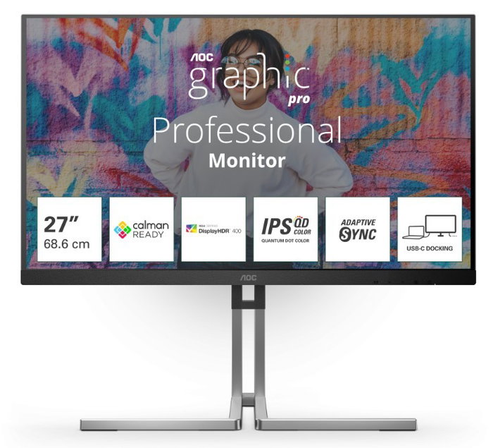 AOC Monitor Graphic Pro Q27U3CV 27 pulg. QHD IPS Quantum Dot