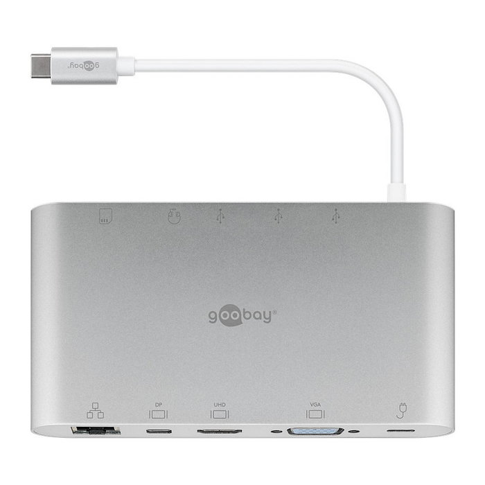 Goobay USB-C Multiport-Adapter All in 1 (silber) manía de conectividad Goobay USB-C Multiport-Adapter All in 1 (silber) manía de conectividad