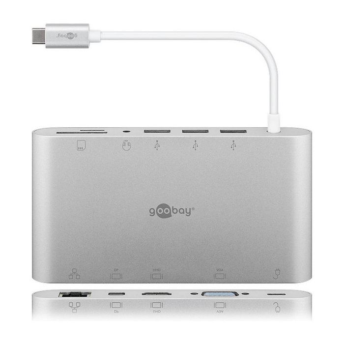Goobay USB-C Multiport-Adapter All in 1 (silber) manía de conectividad Goobay USB-C Multiport-Adapter All in 1 (silber) manía de conectividad