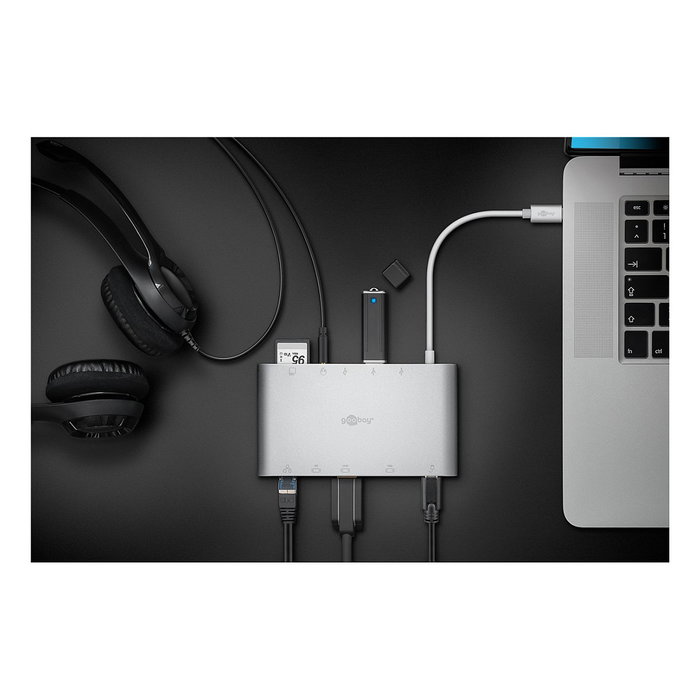 Goobay USB-C Multiport-Adapter All in 1 (silber) manía de conectividad Goobay USB-C Multiport-Adapter All in 1 (silber) manía de conectividad