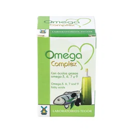 TEGOR Omega Complex Suplemento Ácidos Grasos Omega-3, 6, 7 y 9 Sistema Cardiovascular 30 Perlas
