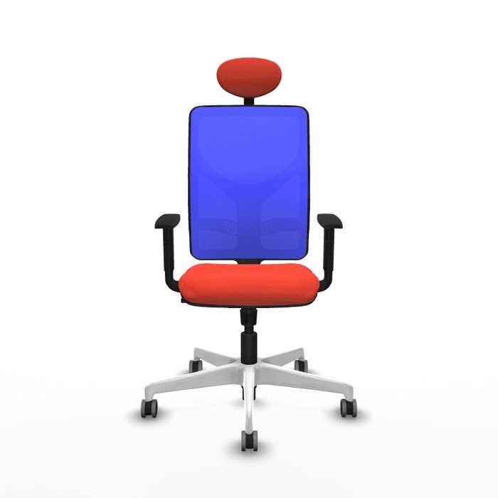 PIQUERAS Y CRESPO Silla de oficina Motilla con mecanismo Sincro, Azul y Naranja oscuro