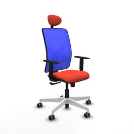 PIQUERAS Y CRESPO Silla de oficina Motilla con mecanismo Sincro, Azul y Naranja oscuro