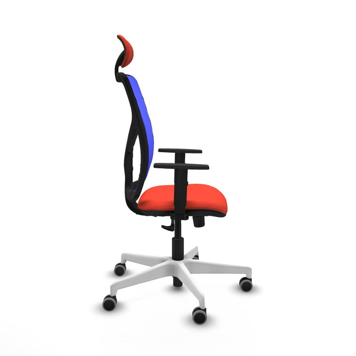 PIQUERAS Y CRESPO Silla de oficina Motilla con mecanismo Sincro, Azul y Naranja oscuro