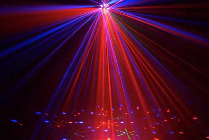 Algamlight Proyector LED Combo 3 En 1 Derby, Estroboscópico y Láser