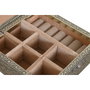 DKD Home Decor Joyero de Madera y Aluminio Champán 18x18x6 cm